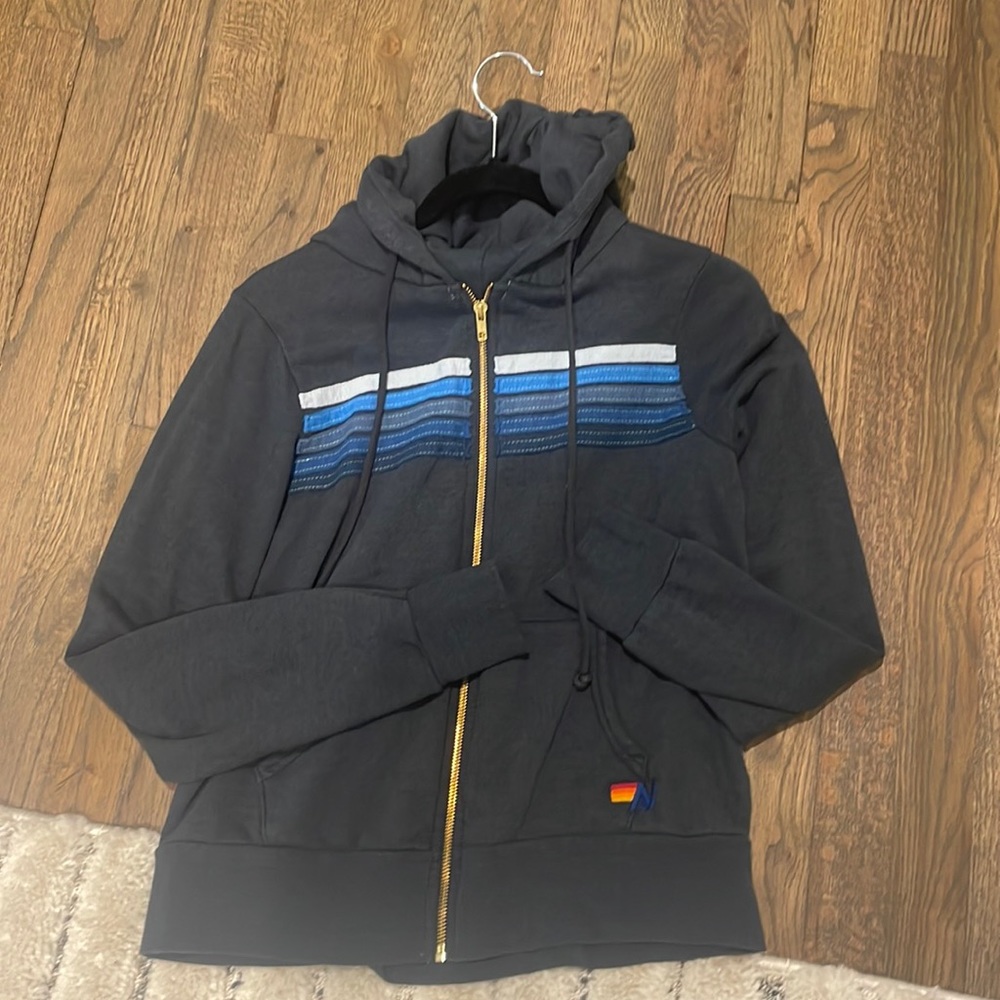 Aviator Nation Hoodie (like new) charcoal / blue size small